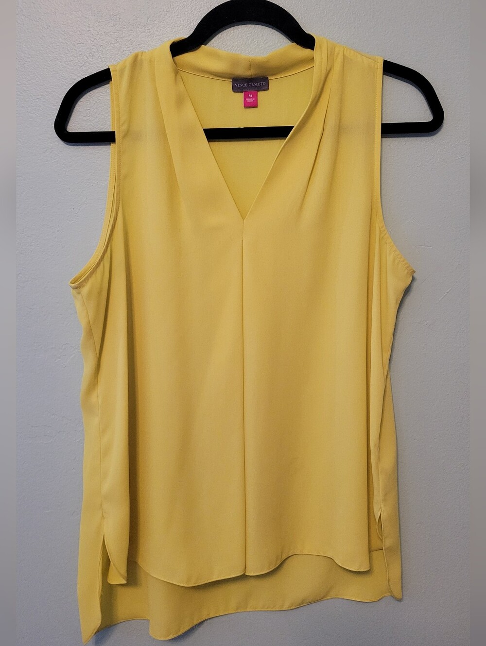 Vince Camuto Sunny Yellow V-Neck Sleeveless Blouse